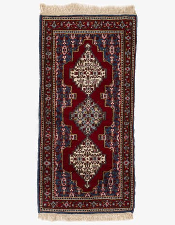 2' 1 x 4' 6 Hand Knotted Gharajeh Wool Runner Rug