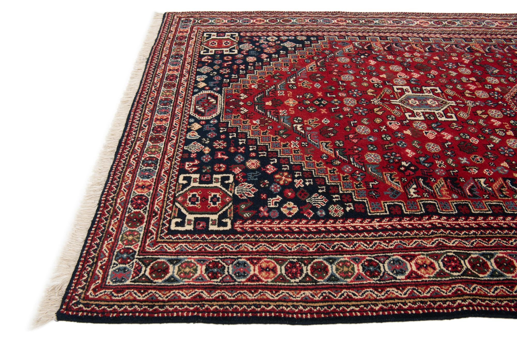 5' 7 x 10' 9 Hand Knotted Ghashghaei Wool Runner Rug