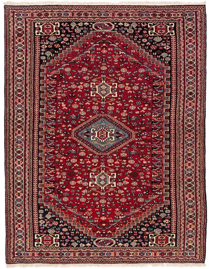 Detail image of 5' 7 x 10' 9 Hand Knotted Ghashghaei Wool Runner Rug