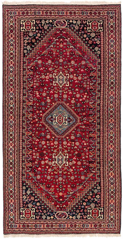 Detail image of 5' 7 x 10' 9 Hand Knotted Ghashghaei Wool Runner Rug