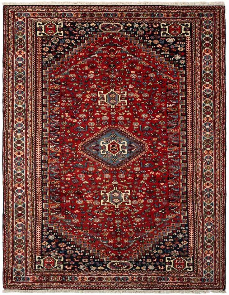 Detail image of 5' 8 x 11' Hand Knotted Ghashghaei Wool Runner Rug