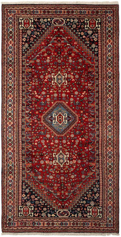 Detail image of 5' 8 x 11' Hand Knotted Ghashghaei Wool Runner Rug