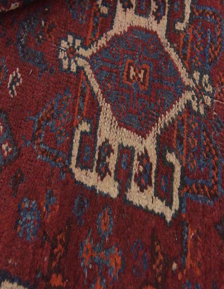 Detail image of 3' 10 x 10' Hand Knotted Ghashghaei Persian Wool Runner Rug