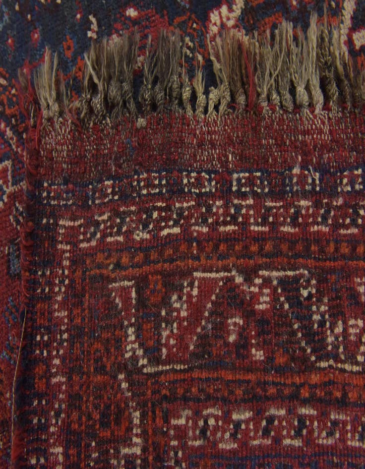 Detail image of 3' 10 x 10' Hand Knotted Ghashghaei Persian Wool Runner Rug