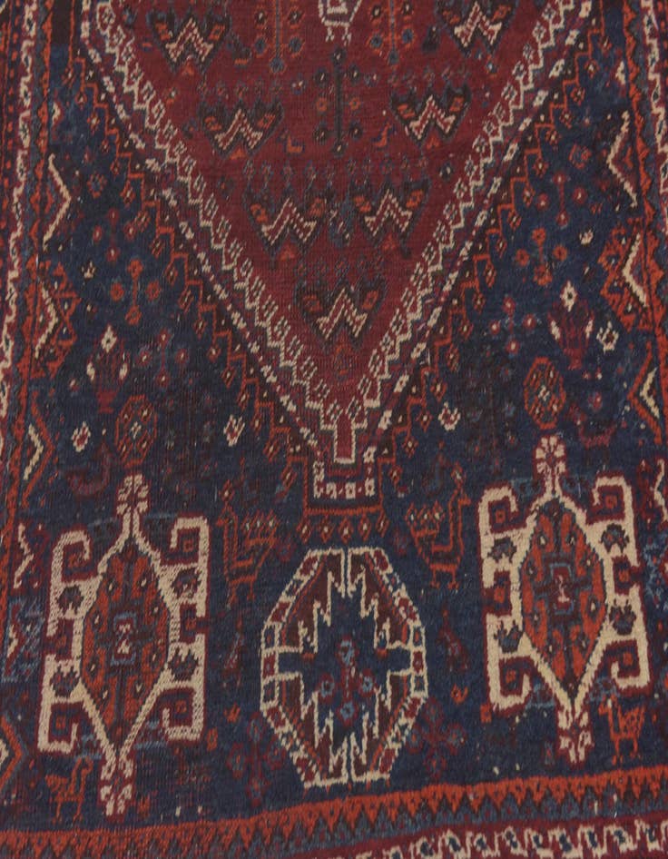 Detail image of 3' 10 x 10' Hand Knotted Ghashghaei Persian Wool Runner Rug