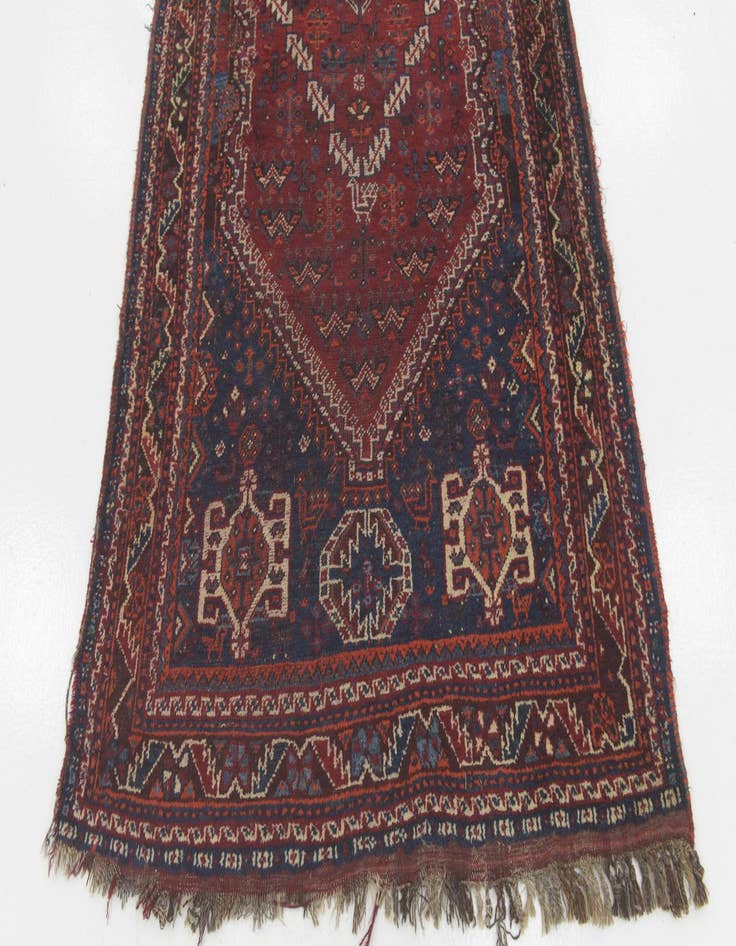 Detail image of 3' 10 x 10' Hand Knotted Ghashghaei Persian Wool Runner Rug