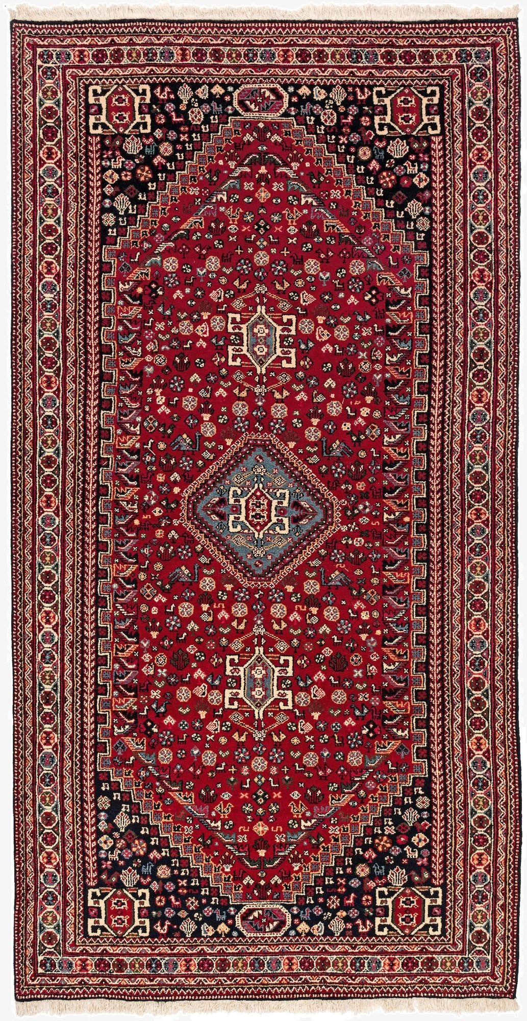 5' 7 x 10' 9  Hand Knotted Ghashghaei Wool Runner Rug