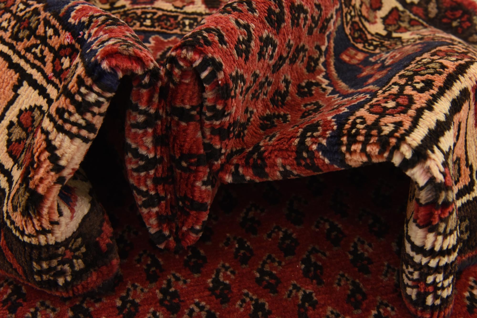3' 8 x 9' 9 Hand Knotted Hamedan Persian Wool Runner Rug