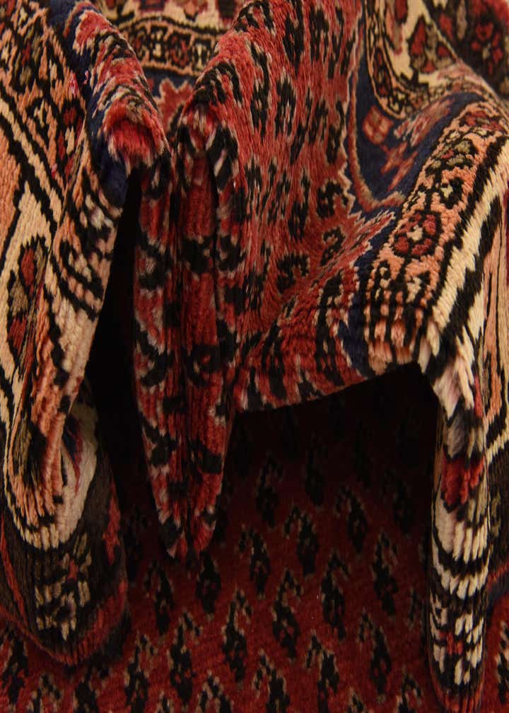 3' 8 x 9' 9 Hand Knotted Hamedan Persian Wool Runner Rug