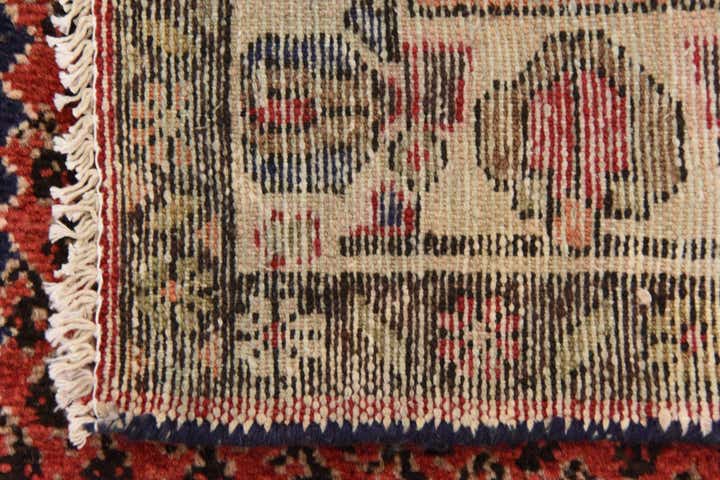3' 8 x 9' 9 Hand Knotted Hamedan Persian Wool Runner Rug