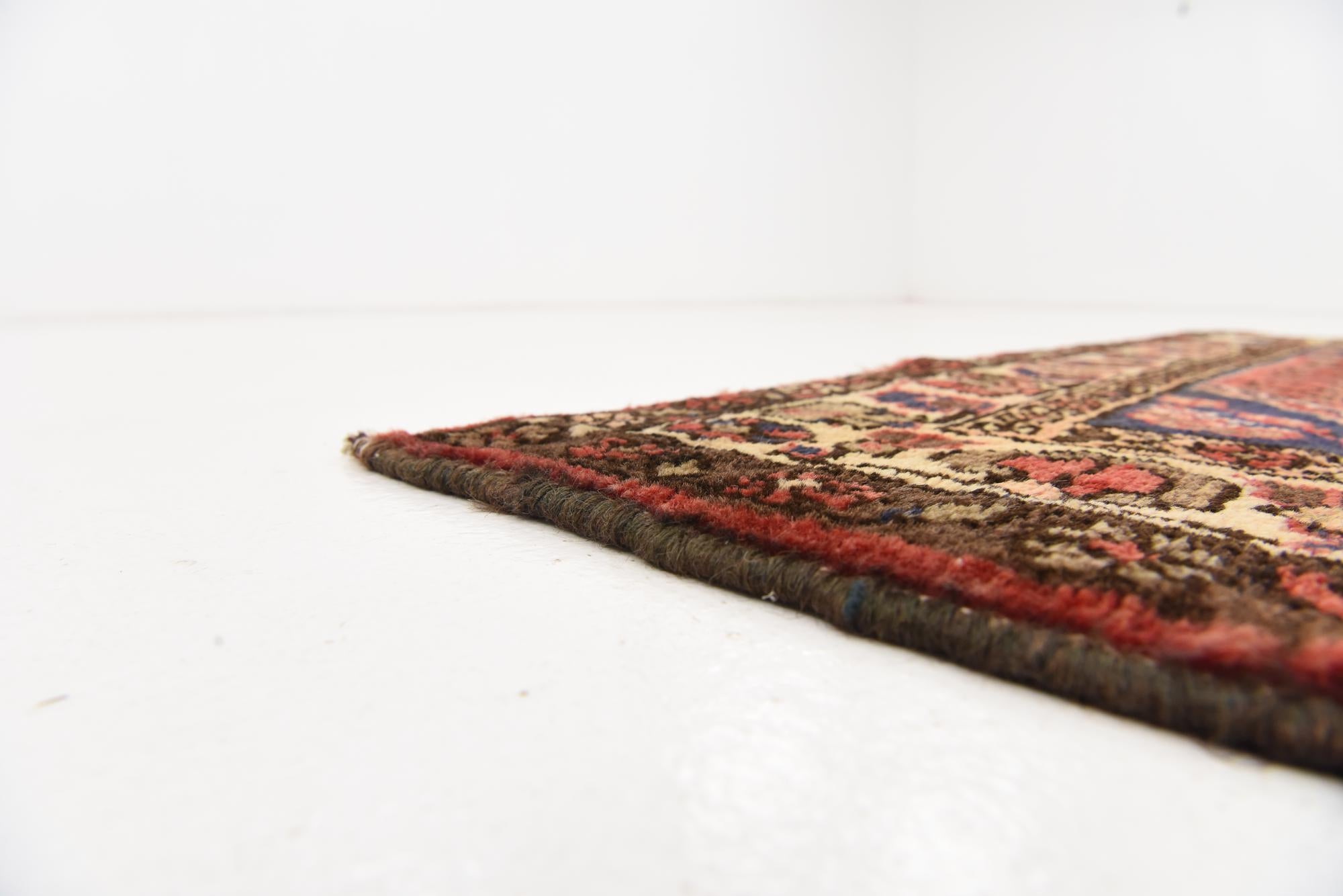 3' 8 x 9' 9 Hand Knotted Hamedan Persian Wool Runner Rug