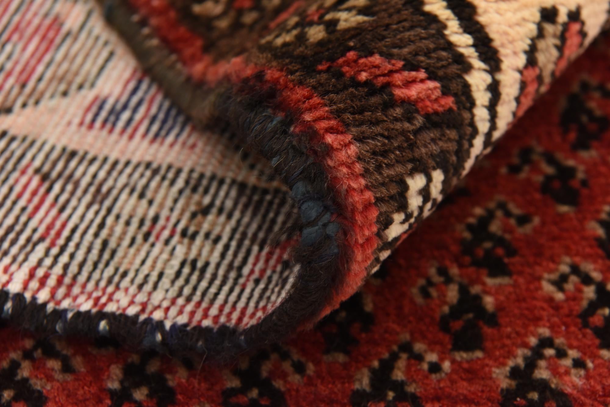3' 8 x 9' 9 Hand Knotted Hamedan Persian Wool Runner Rug