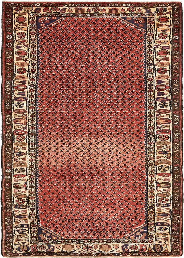 3' 8 x 9' 9 Hand Knotted Hamedan Persian Wool Runner Rug