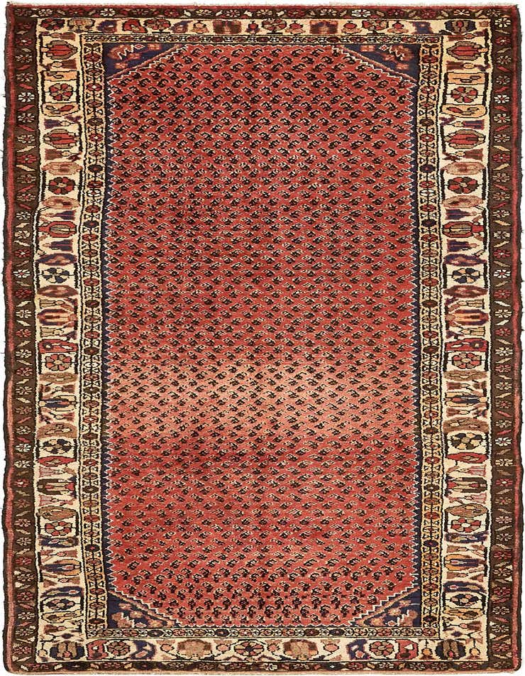 3' 8 x 9' 9 Hand Knotted Hamedan Persian Wool Runner Rug