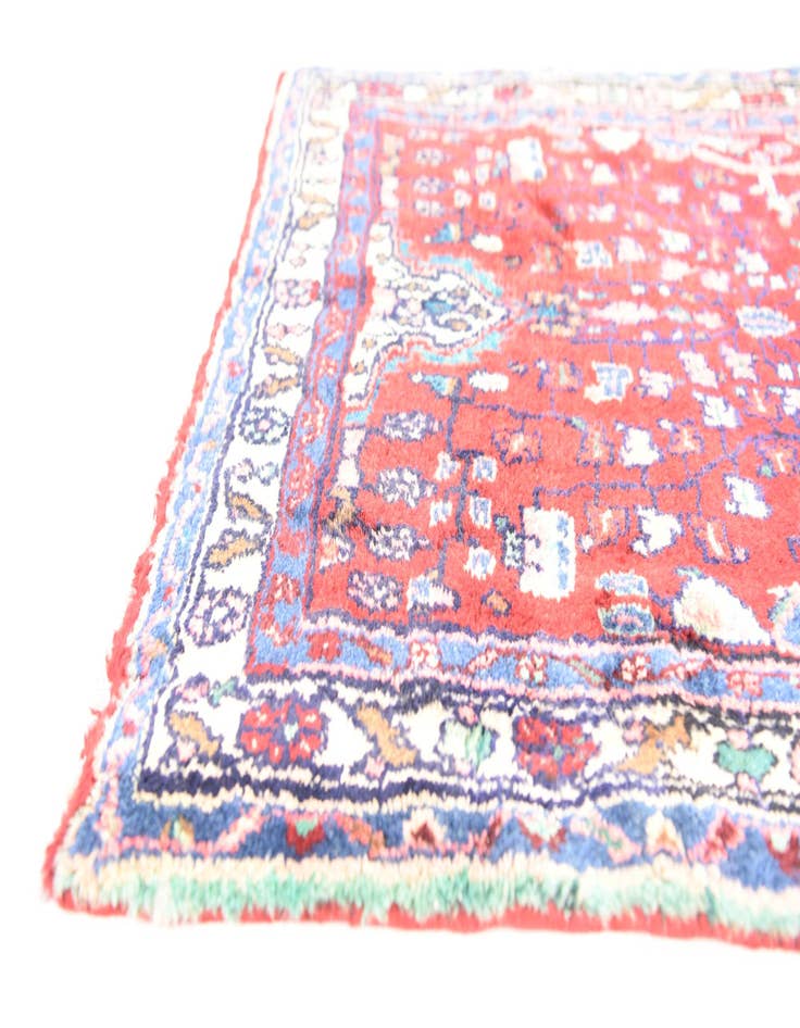 Detail image of 3' 4 x 10'  Hand Knotted Hamedan Persian Wool Runner Rug