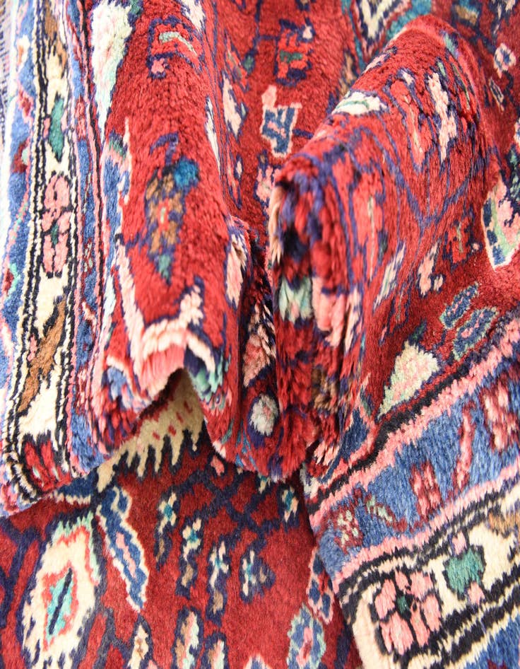 Detail image of 3' 4 x 10'  Hand Knotted Hamedan Persian Wool Runner Rug