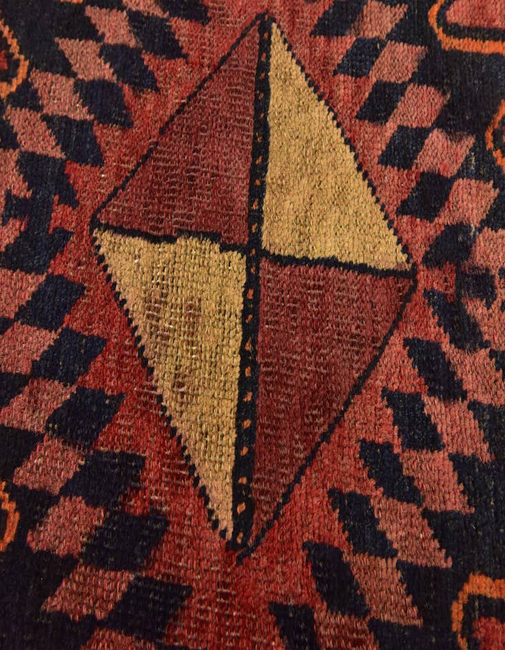 Detail image of 4' 10 x 9' 9 Hand Knotted Hamedan Persian Wool Runner Rug