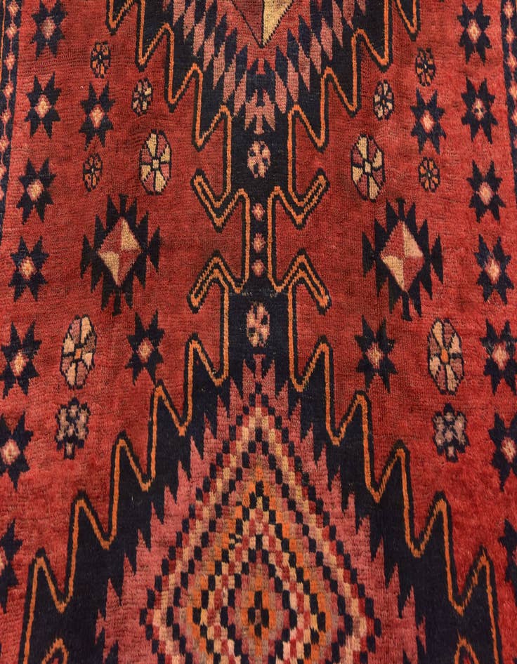 Detail image of 4' 10 x 9' 9 Hand Knotted Hamedan Persian Wool Runner Rug