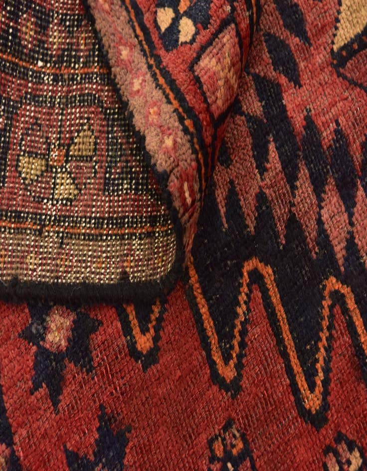 Detail image of 4' 10 x 9' 9 Hand Knotted Hamedan Persian Wool Runner Rug