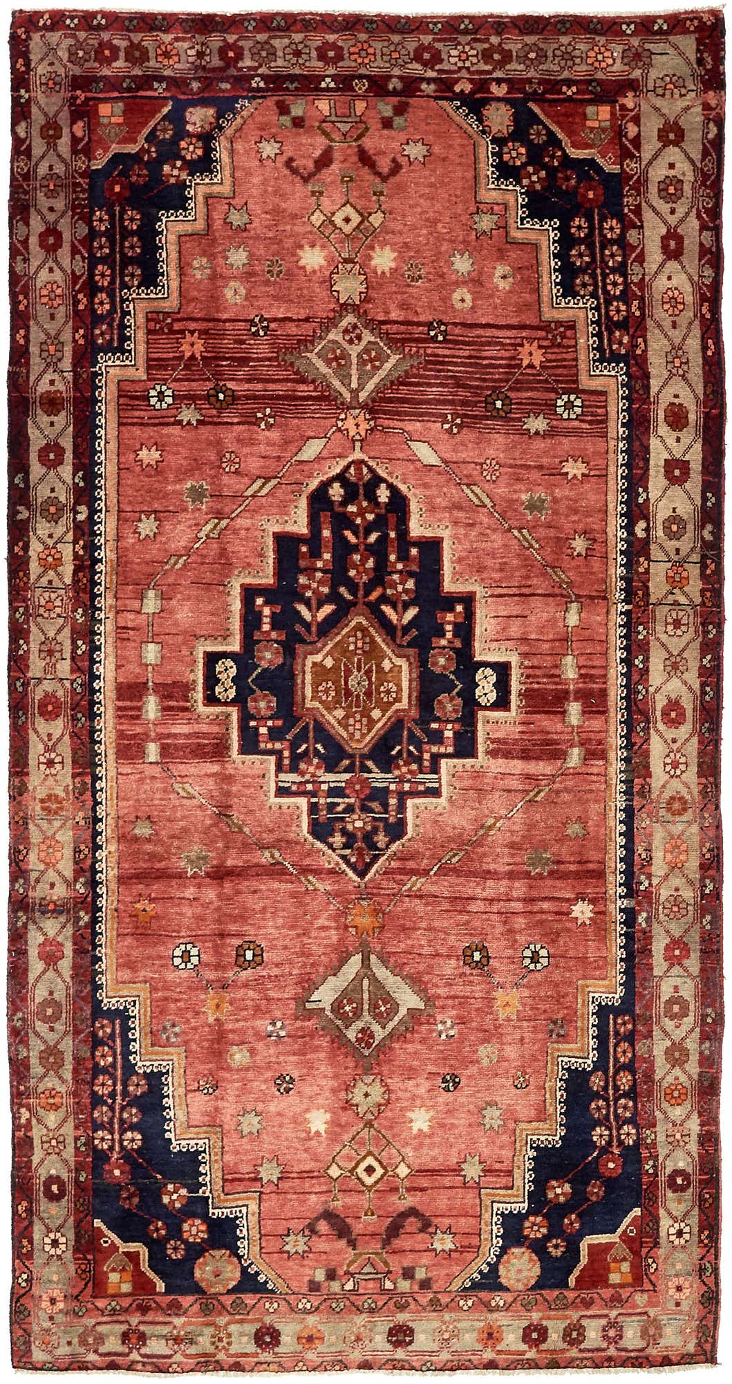 5' x 9' 8 Hand Knotted Hamedan Persian Wool Runner Rug