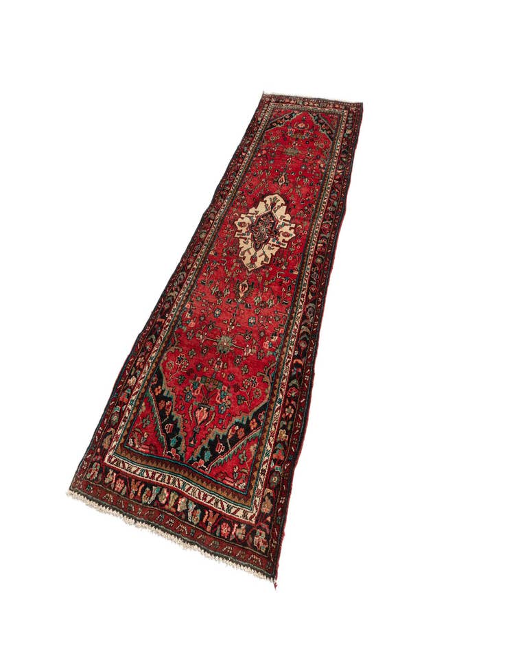 Detail image of 3' 6 x 9' 11 Hamedan Wool Runner Rug