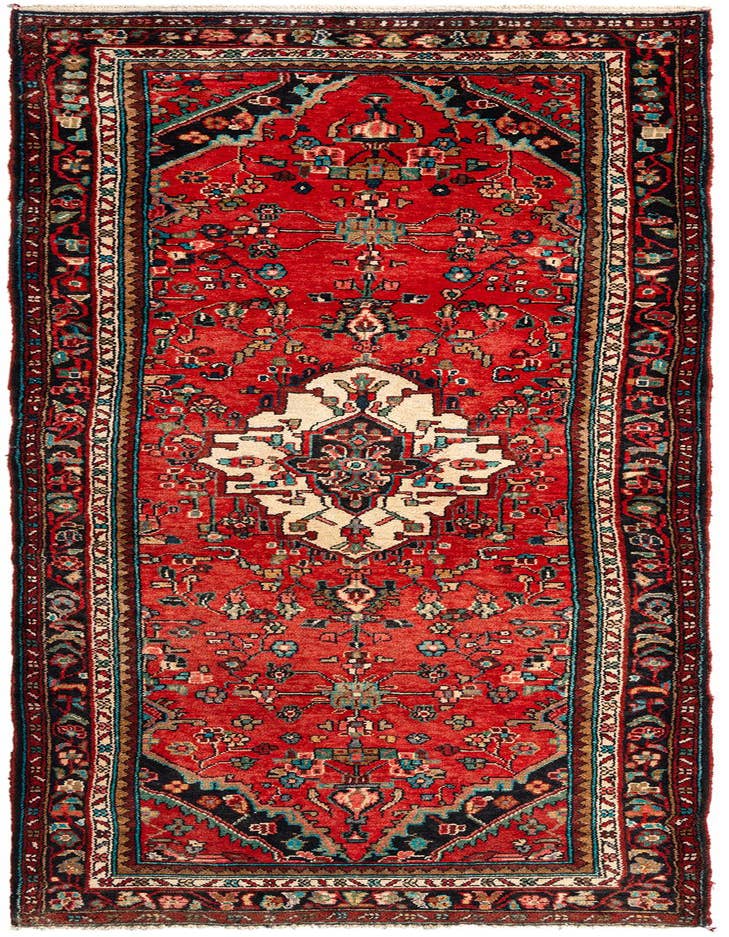 Detail image of 3' 6 x 9' 11 Hamedan Wool Runner Rug