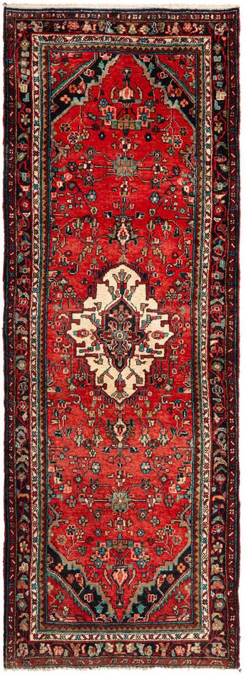 Detail image of 3' 6 x 9' 11 Hamedan Wool Runner Rug