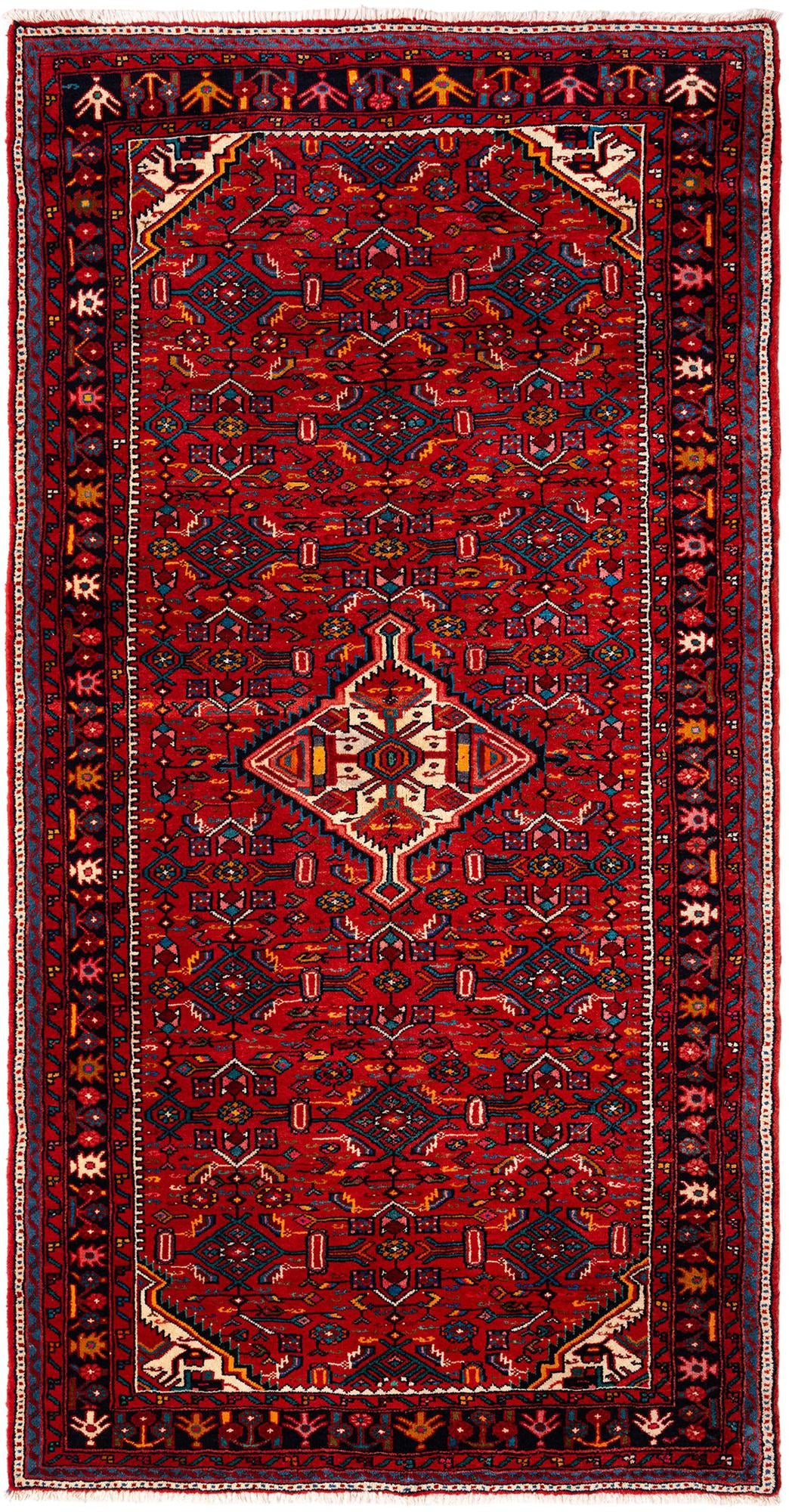 5' 1 x 9' 10 Hamedan Wool Runner Rug