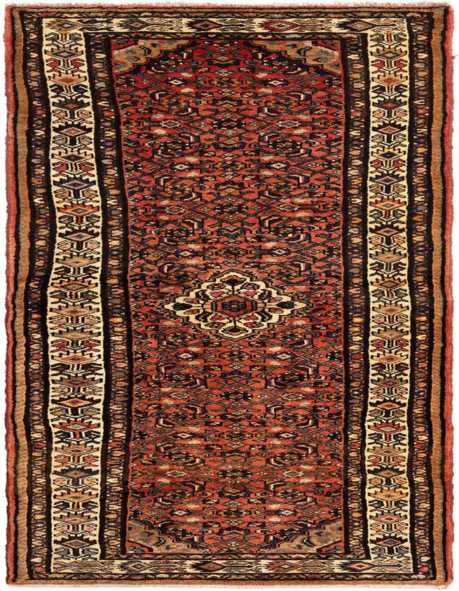 Detail image of 3' 5 x 12' 10 Hamedan Wool Runner Rug