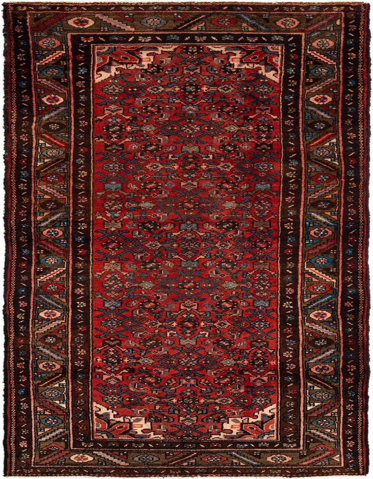 Detail image of 3' 7 x 9' 3 Hamedan Wool Runner Rug