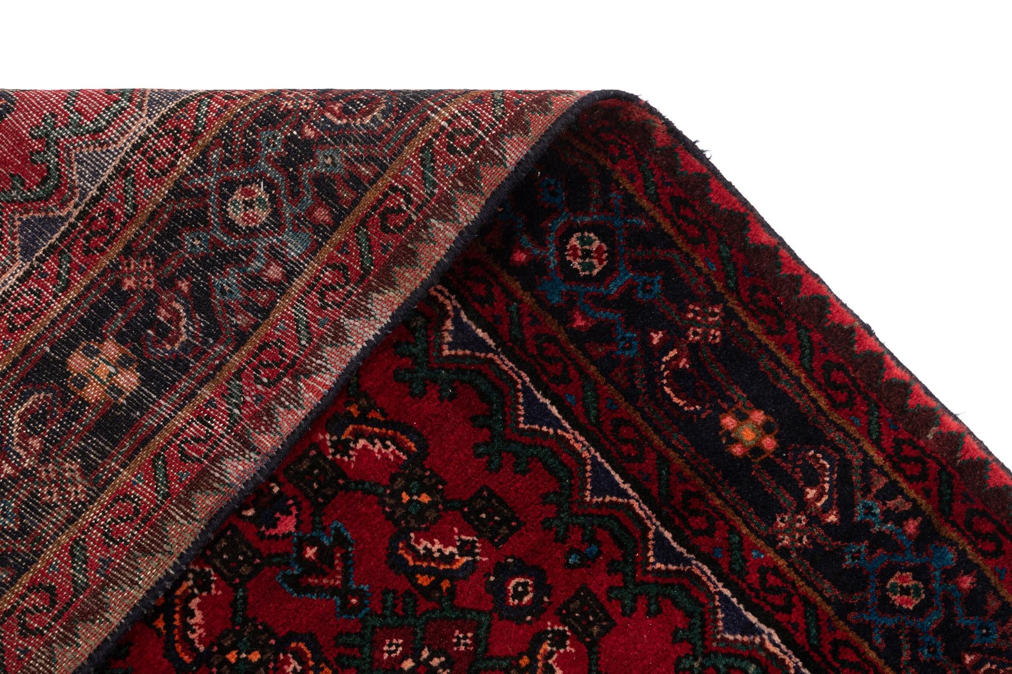 5' 2 x 9' 9 Hamedan Wool Runner Rug