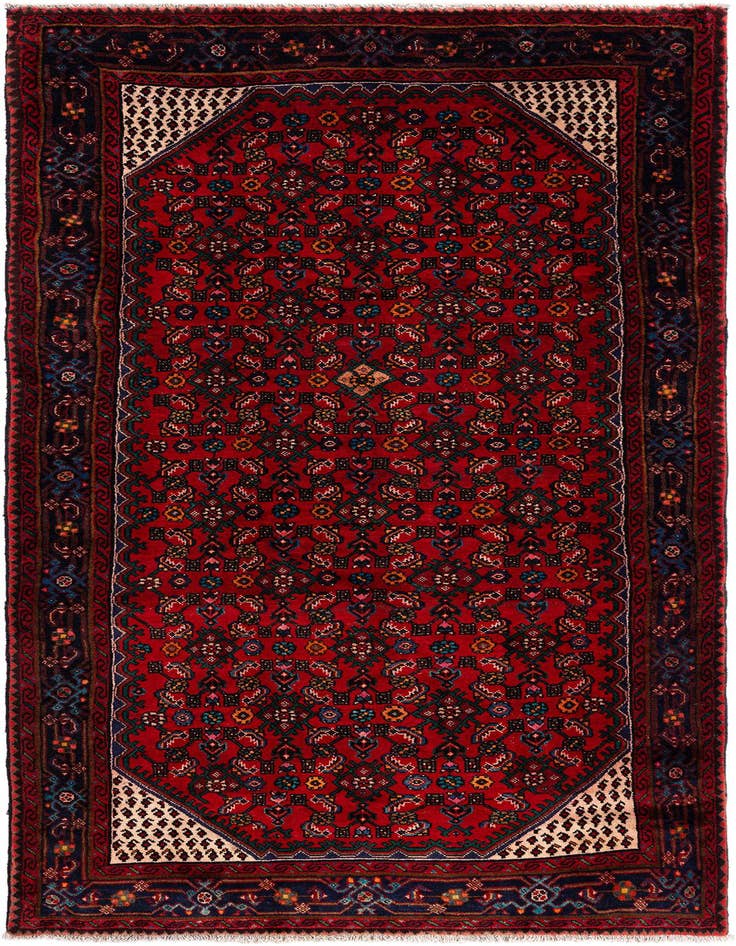 Detail image of 5' 2 x 9' 9 Hamedan Wool Runner Rug