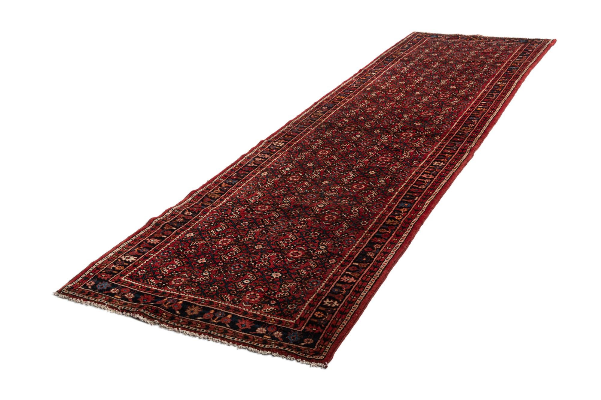 3' 9 x 12' 11 Hamedan Wool Runner Rug
