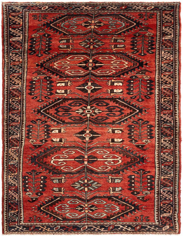 Detail image of 3' 10 x 9' 8 Hamedan Wool Runner Rug