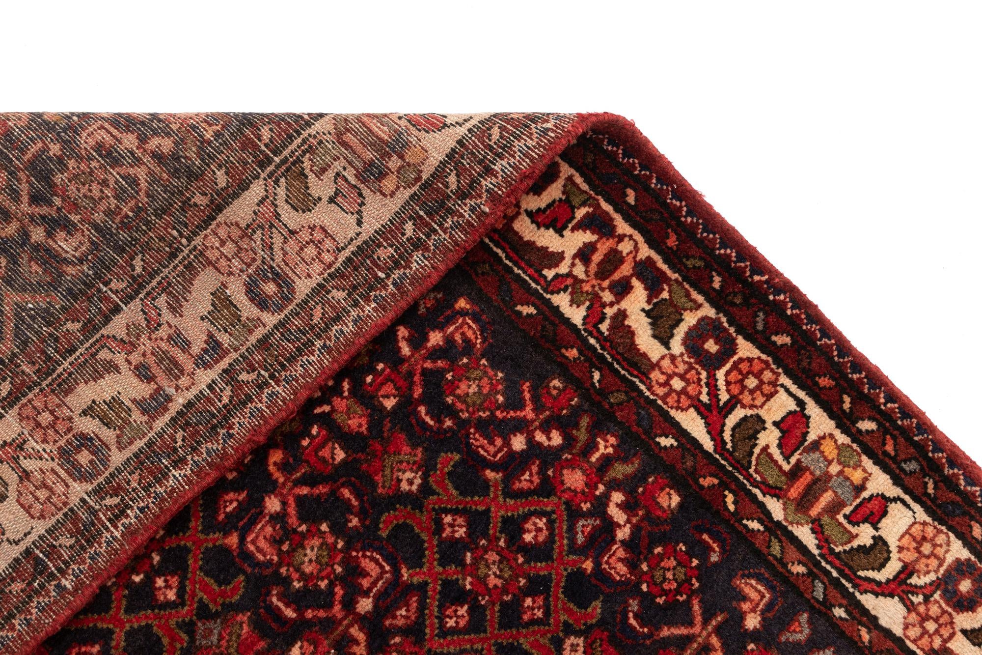 3' 8 x 10' 10 Hamedan Wool Runner Rug