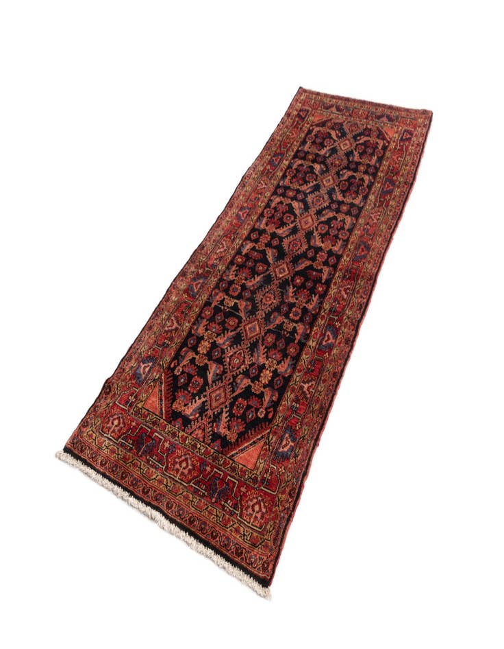 Detail image of 3' 8 x 10' 2 Hamedan Wool Runner Rug