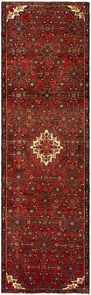 Detail image of 3' x 10' Hamedan Wool Runner Rug