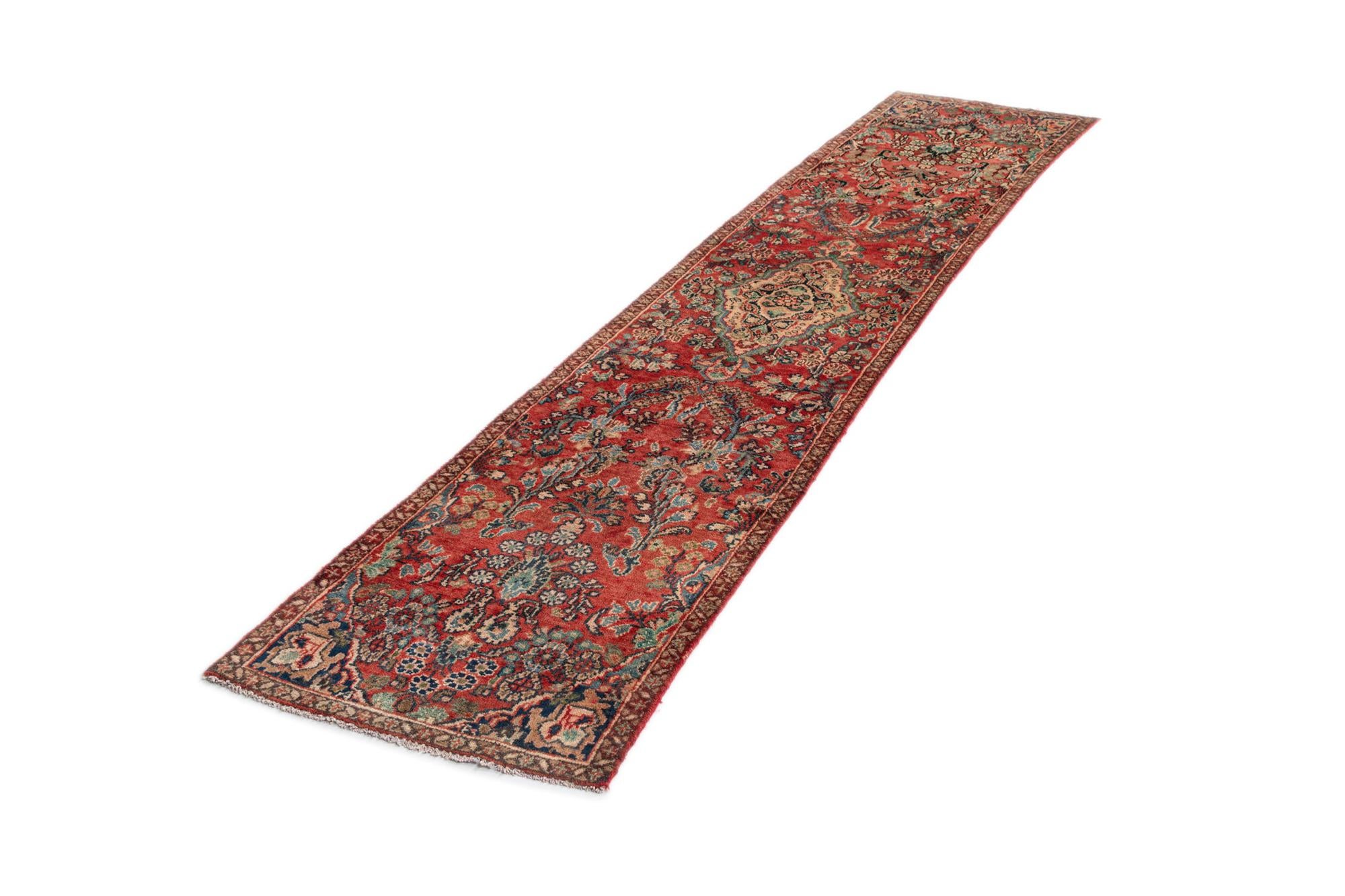2' 4 x 10' Hamedan Wool Runner Rug