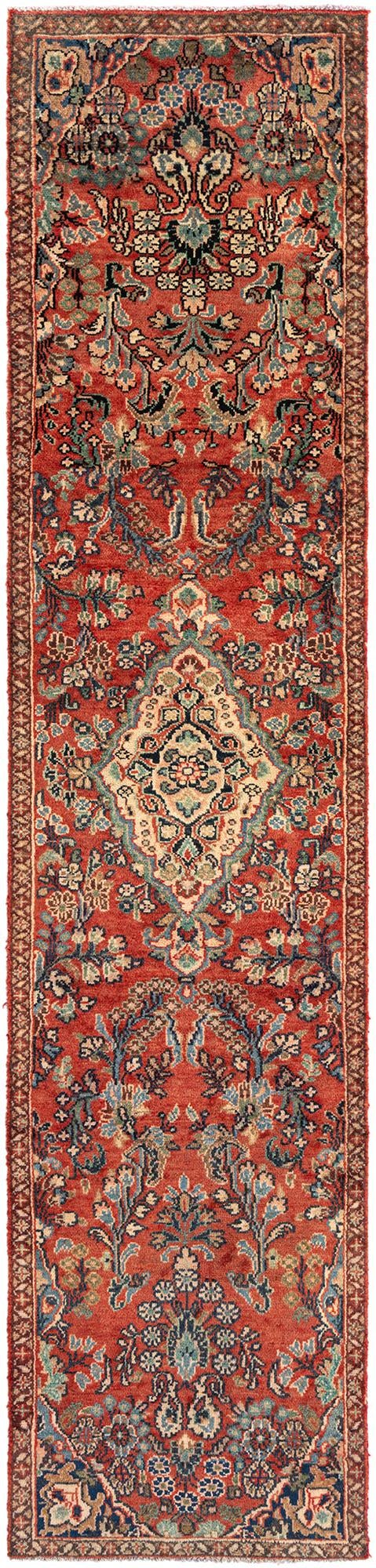 2' 4 x 10' Hamedan Wool Runner Rug