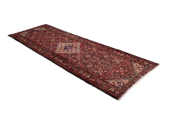 3' 6 x 9' 8 Hand Knotted Hamedan Persian Runner Rug