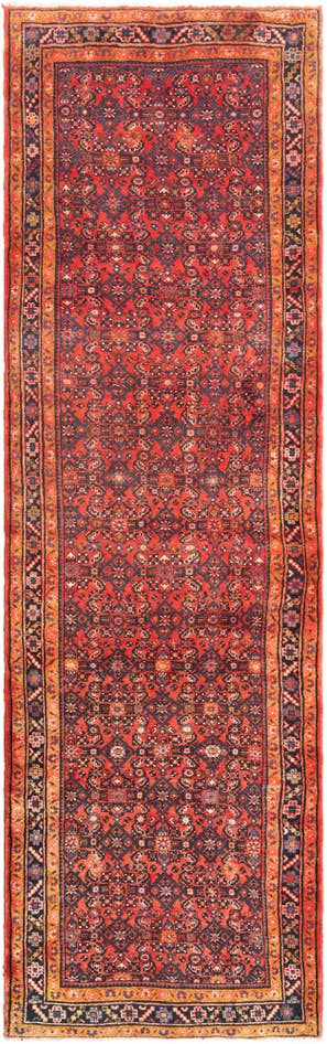 Detail image of 3' 10 x 12' 10 Hamedan Runner Rug