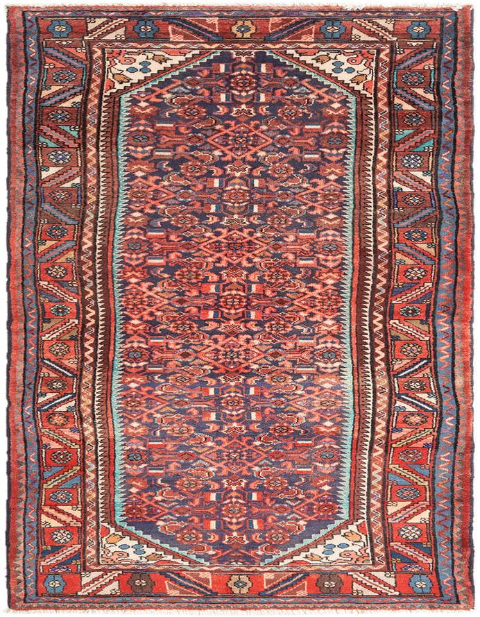 Detail image of 3' 6 x 10' 6 Hamedan Runner Rug