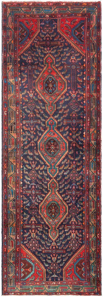 Detail image of 3' 8 x 11' 2 Hamedan Runner Rug