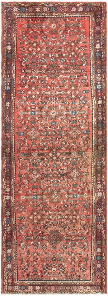 Detail image of 3' 8 x 10' 5 Hamedan Runner Rug