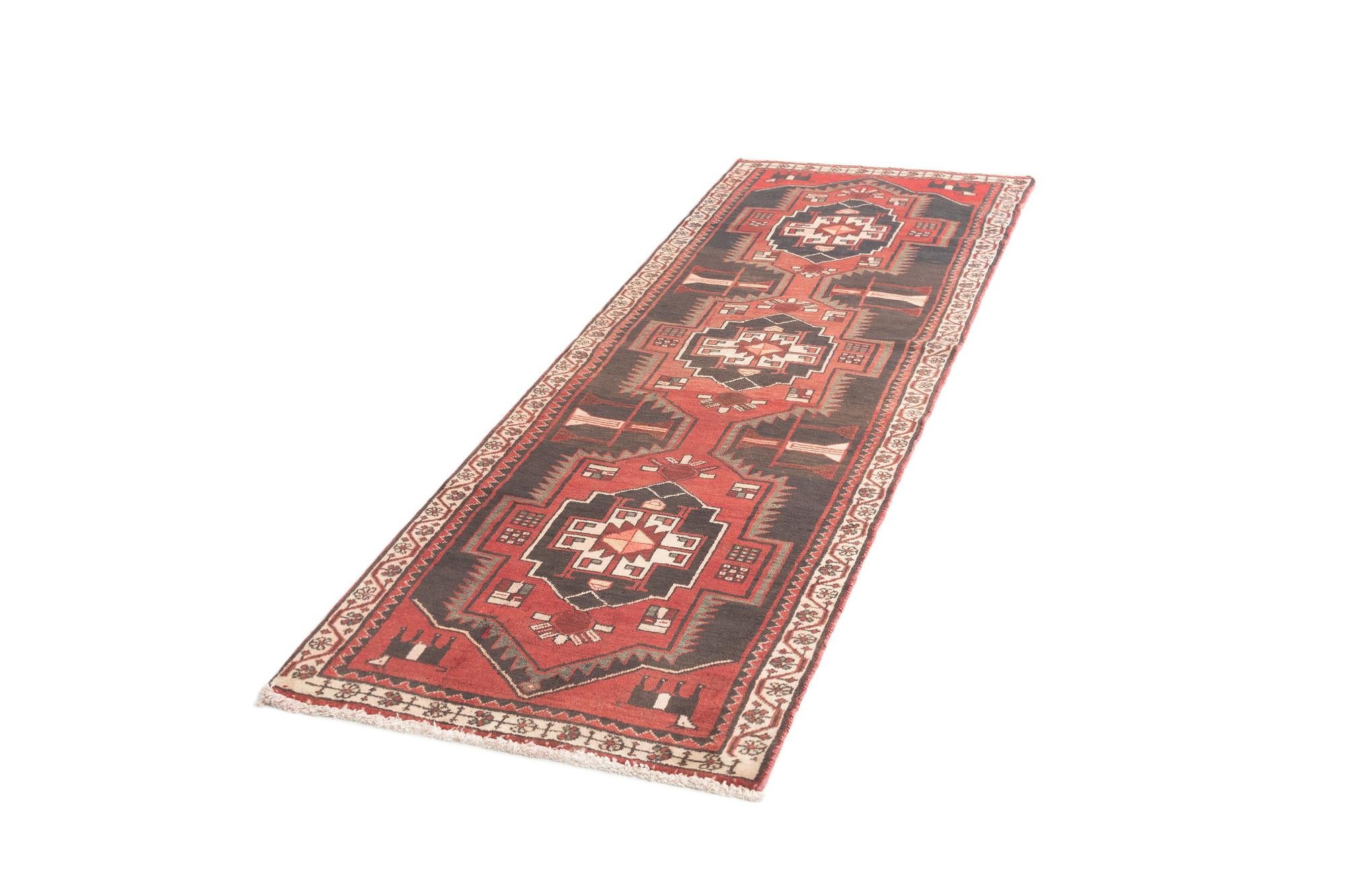 3' 3 x 9' 1 Hamedan Runner Rug