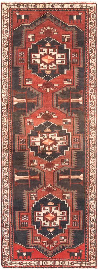 Detail image of 3' 3 x 9' 1 Hamedan Runner Rug