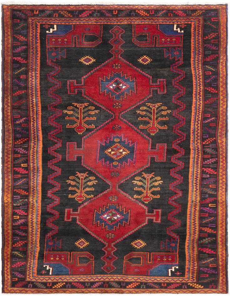 Detail image of 5' x 10' 4 Hamedan Runner Rug