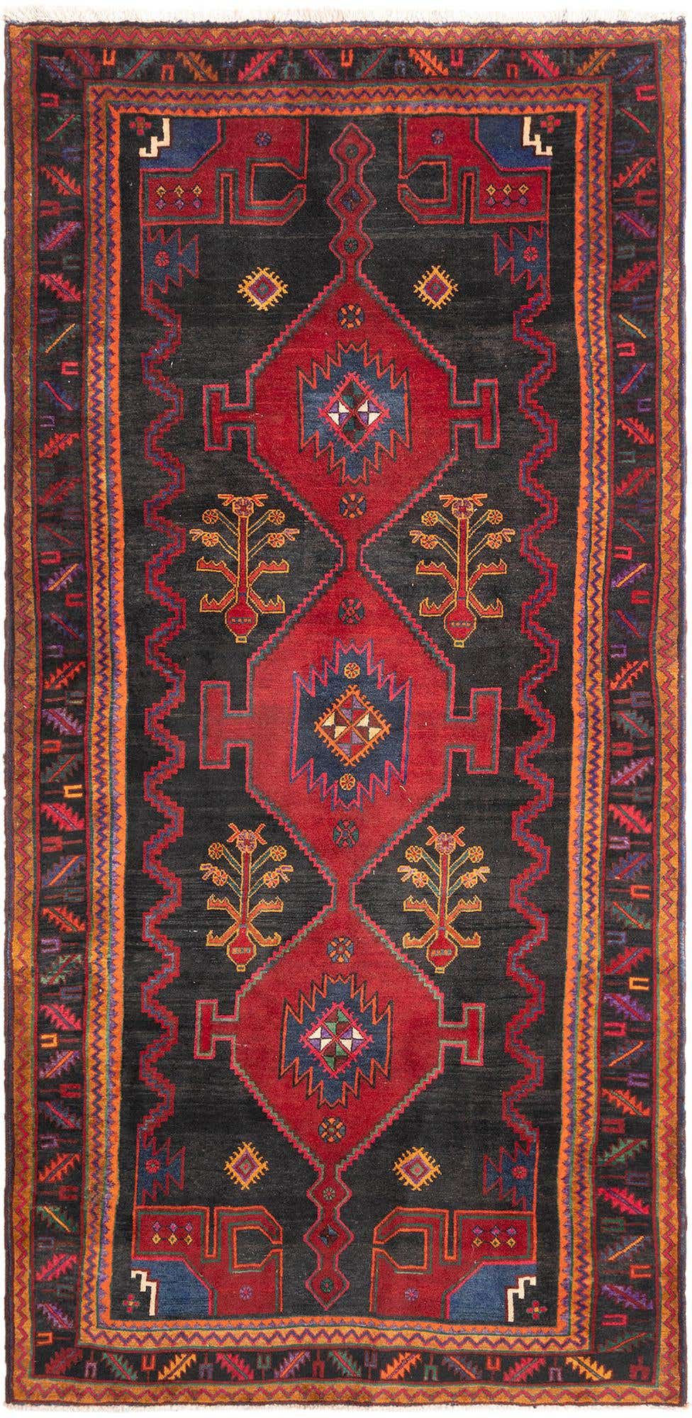 5' x 10' 4 Hamedan Runner Rug