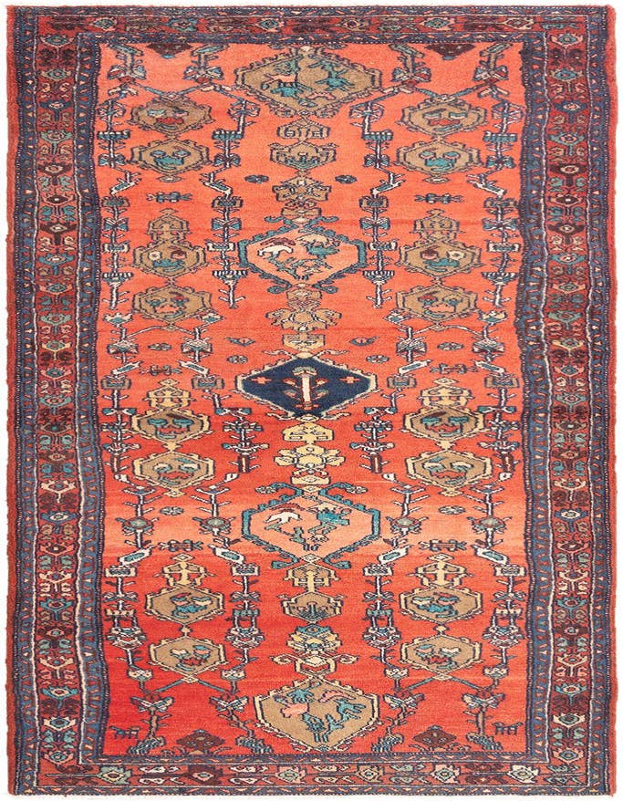 Detail image of 3' 7 x 11' 1 Hamedan Runner Rug