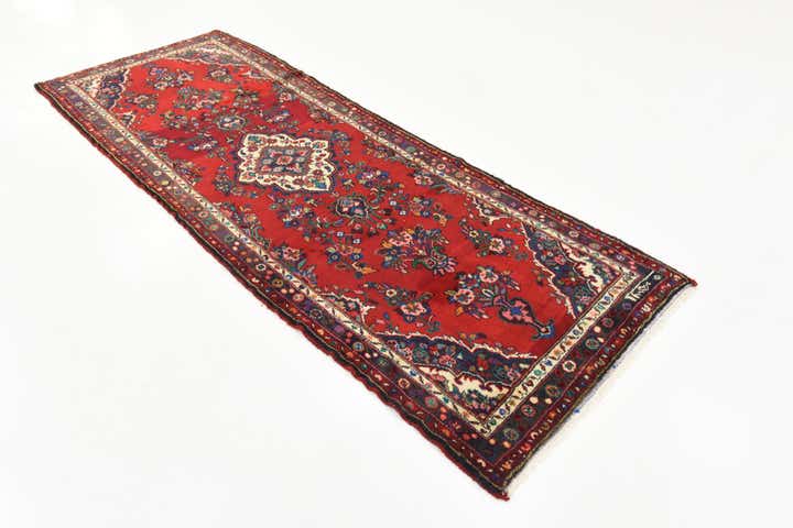3' 8 x 10' Hand Knotted Hamedan Persian Wool Runner Rug